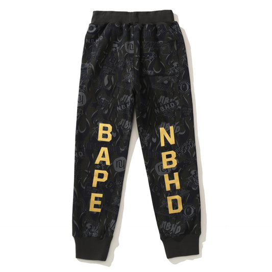 BAPE Gold BAPE Letter Pants