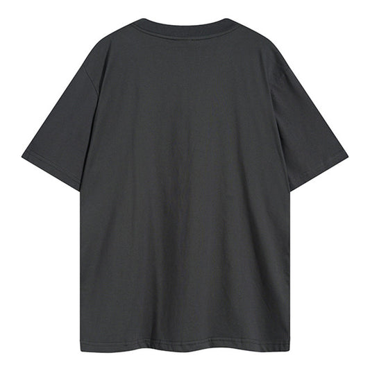 Sp5der Green Foam Printing High Weight T-Shirt Grey