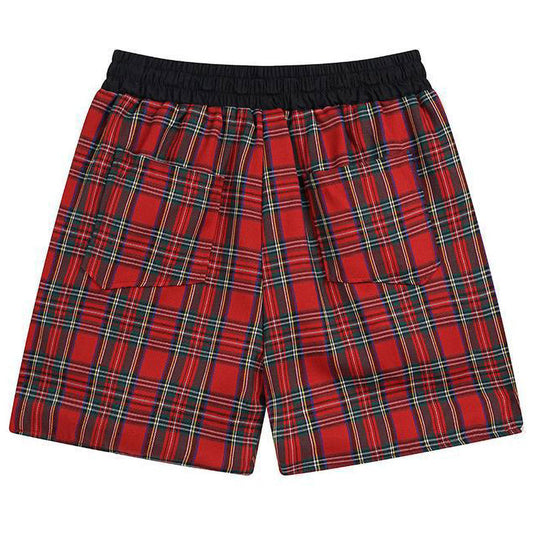 RHUDE Logo-Embroidered Checked Cotton-Flannel Drawstring Shorts