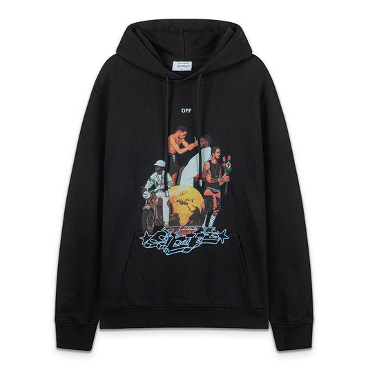 Off White Black Cotton Hoodie