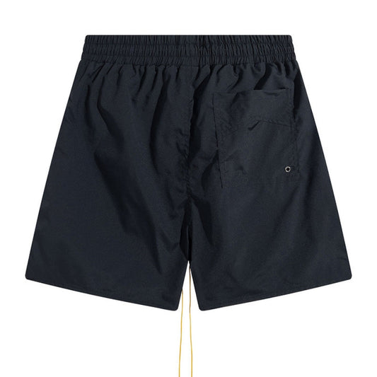 RHUDE embroidered tie elastic track shorts