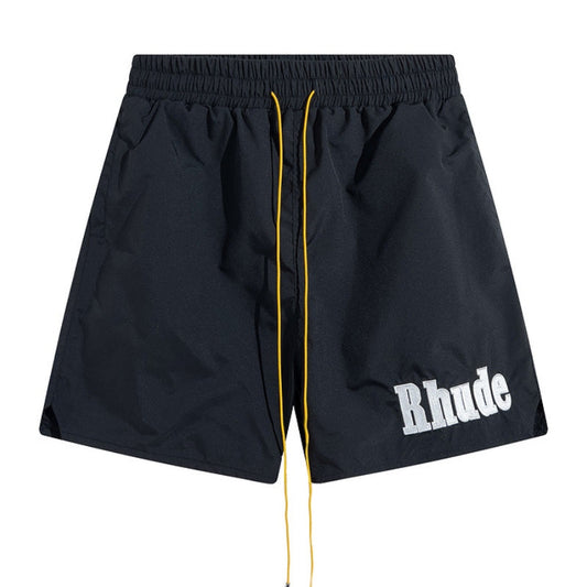 RHUDE embroidered tie elastic track shorts