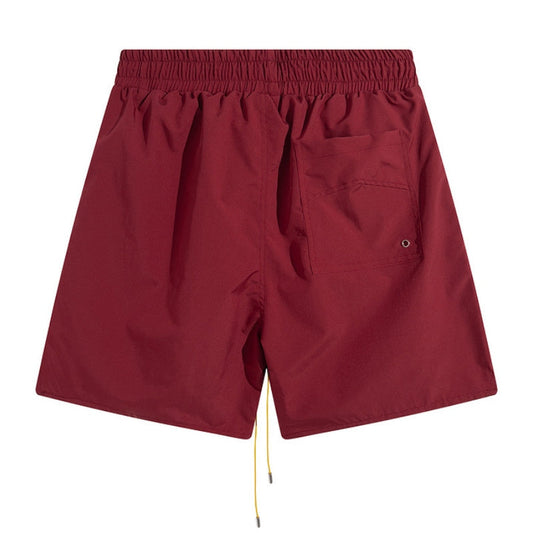 RHUDE embroidered tie elastic track shorts