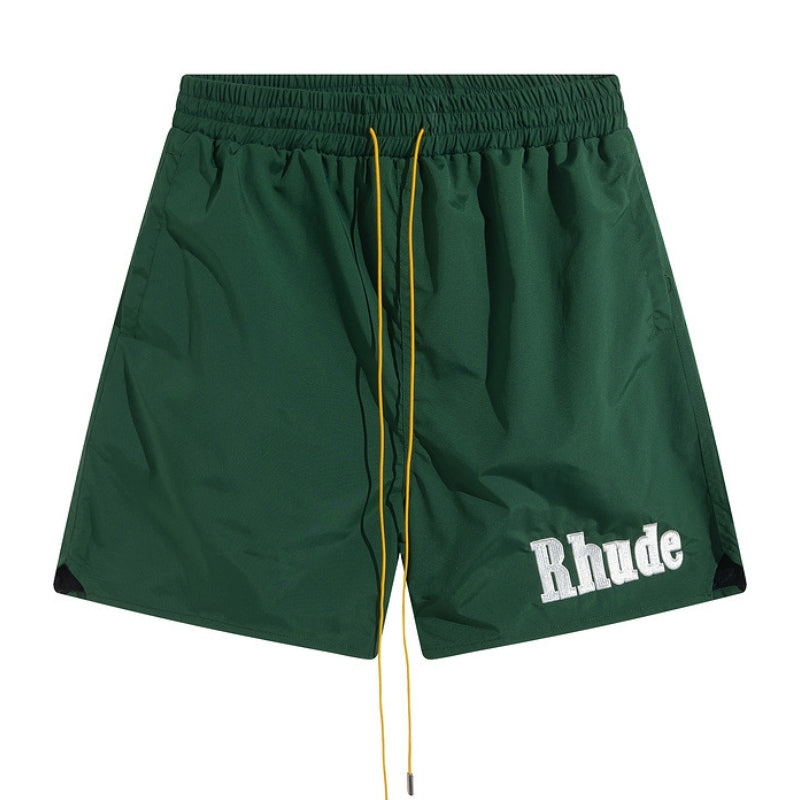 RHUDE embroidered tie elastic track shorts